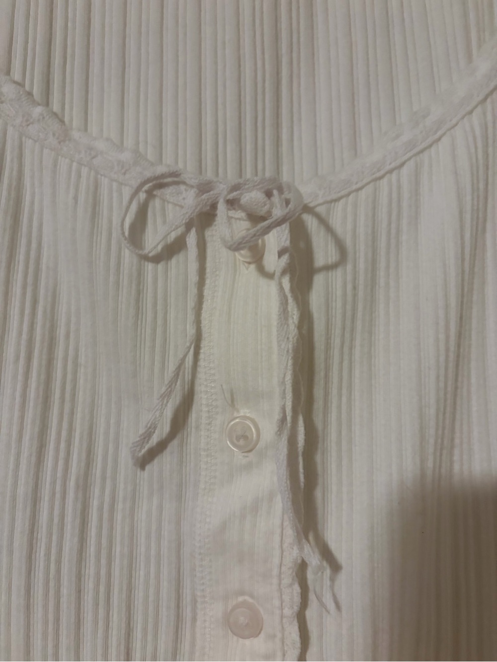 Aerie Sneak Peek Tank - Women's Ribbed Tie-Front Sleep Tank - White - Picture 4 of 5